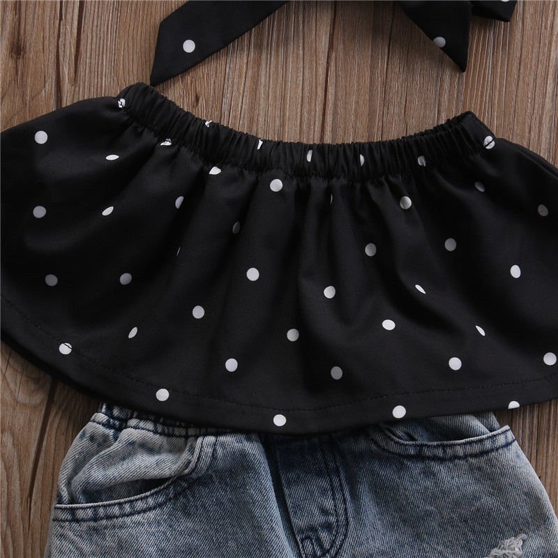 Baby Girl's Casual Dotted Clothing Set