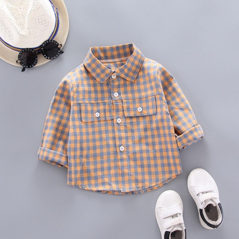 Baby Boy's Plaid Cotton Long Sleeve Shirt