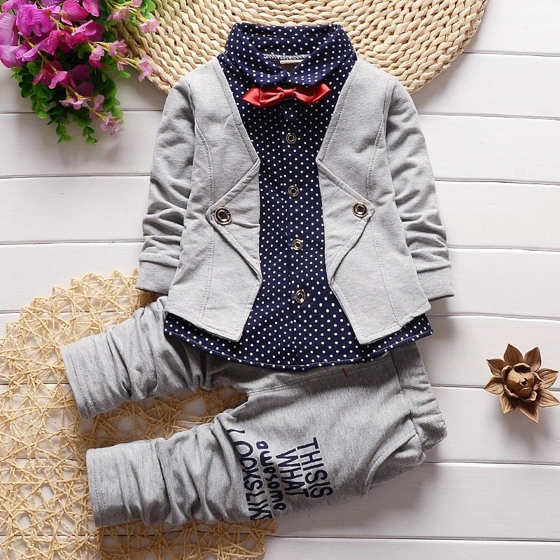 Baby Boy’s Cute Polka Dot Patterned Clothing Set