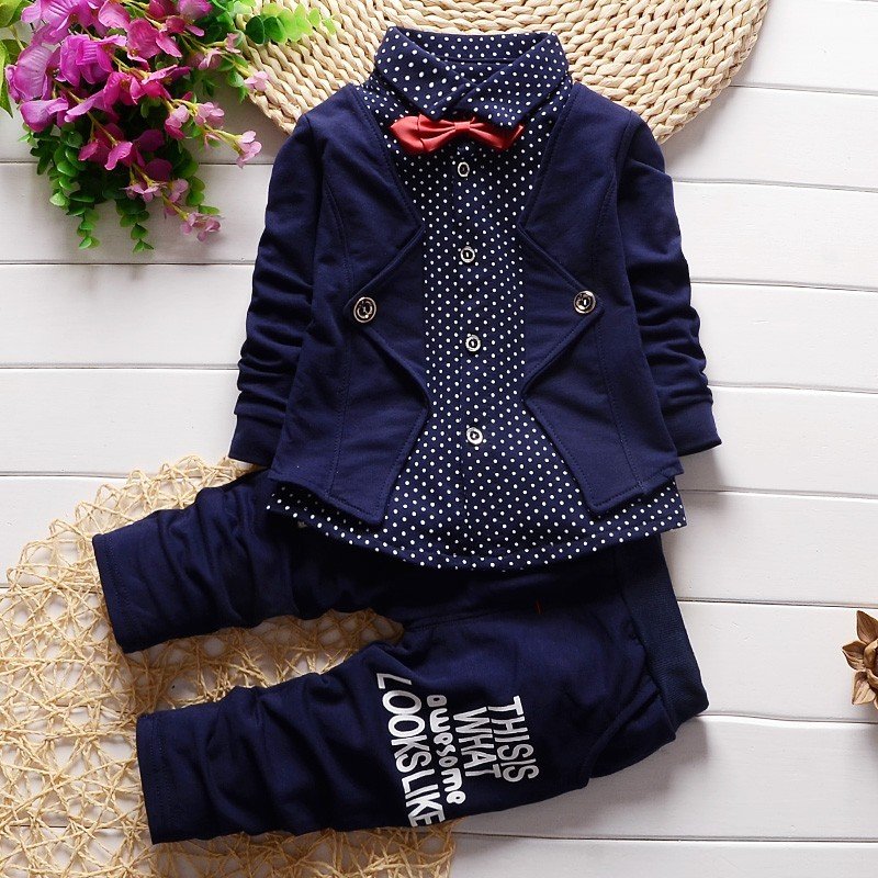 Baby Boy’s Cute Polka Dot Patterned Clothing Set
