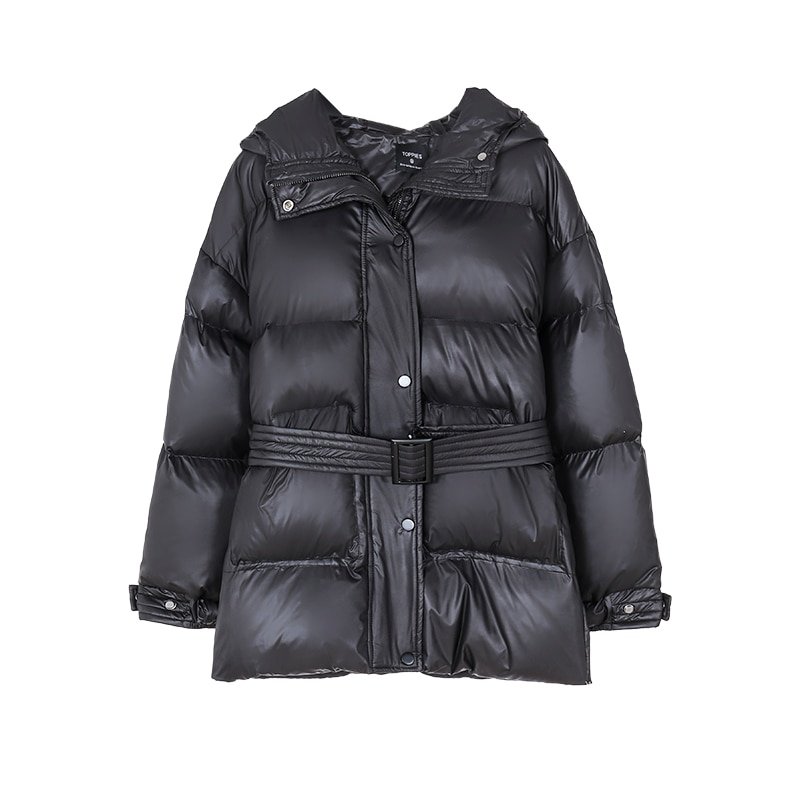 Toppies Winter Hooded Puffer Jacket Coat Women Parkas belt jacket oversized outwear women clothing 2020
