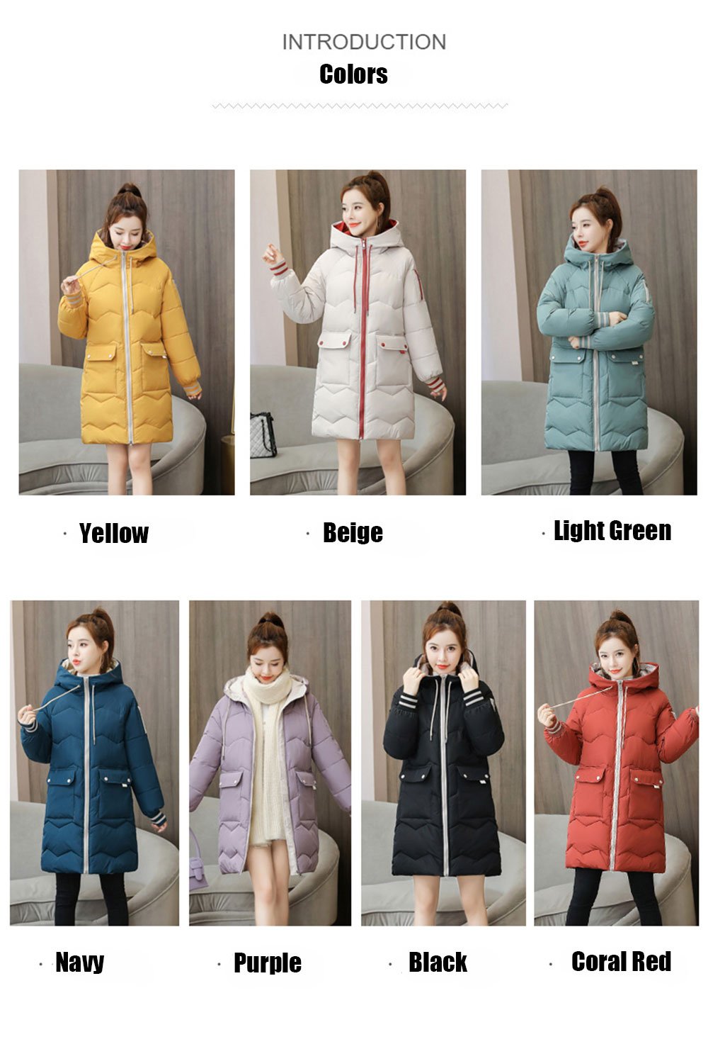 Vielleicht Down Jackets Female Winter Coat Women's Parkas Hooded Warm Winter Jacket Coat Cotton Padded Jacket Plus Size XS-3XL