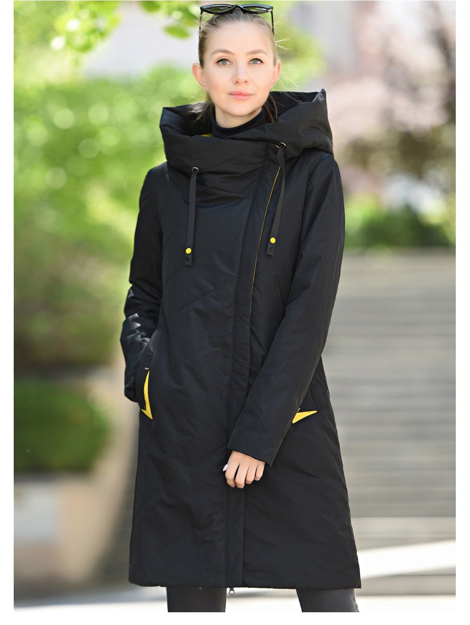 DOCERO 2020 Designer New Spring Autumn Women´s Parkas Thin Cotton Jacket Long Windproof Stylish Hooded Coat Plus Size Outerwear