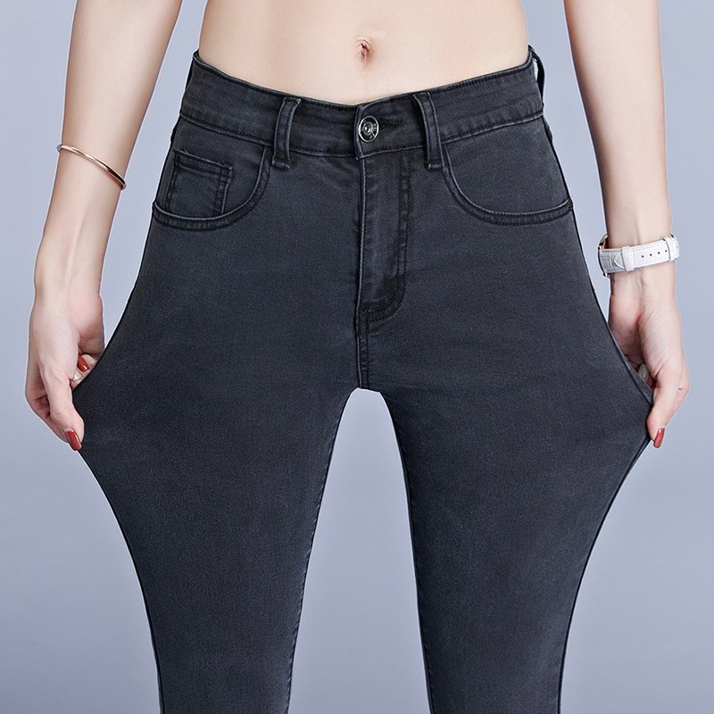 High Elastic Plus Size Stretch Jeans - Amazzingoods