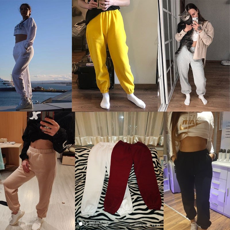 Rockmore Harajuku Joggers Wide Leg SweatPants Women Trousers Plus Size High Waist Pants Streetwear Korean Casual Pant Femme Fall