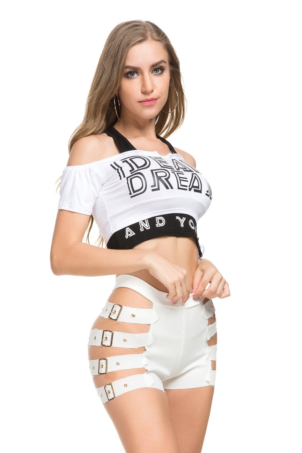 2020 New Women Sexy High Waist Bandage Denim Ripped Short Jeans Mini Skinny Club DJ Dance Shorts White Black