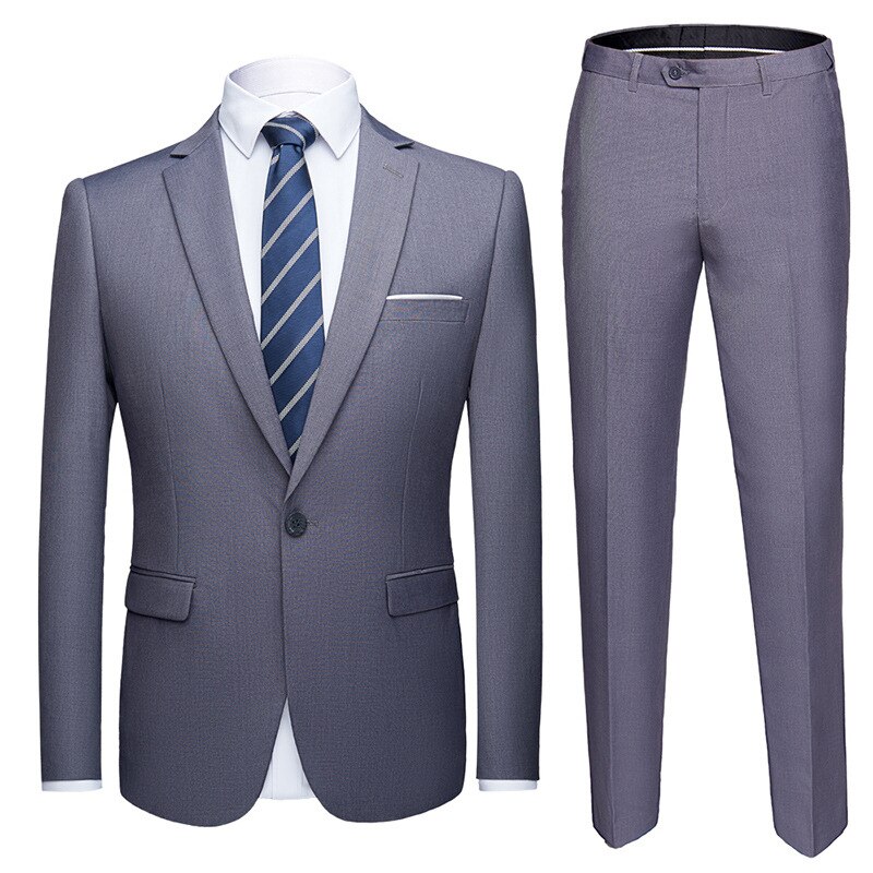 light gray suit