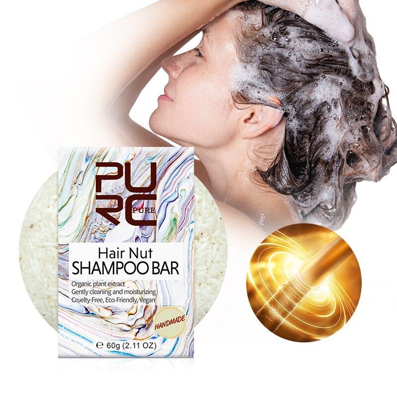 PURC Natural Organic Hair Nut Shampoo Bar & Cold Processed Handmade Coconut Conditioner Bar Solid Shampoo Conditioner Hair Care